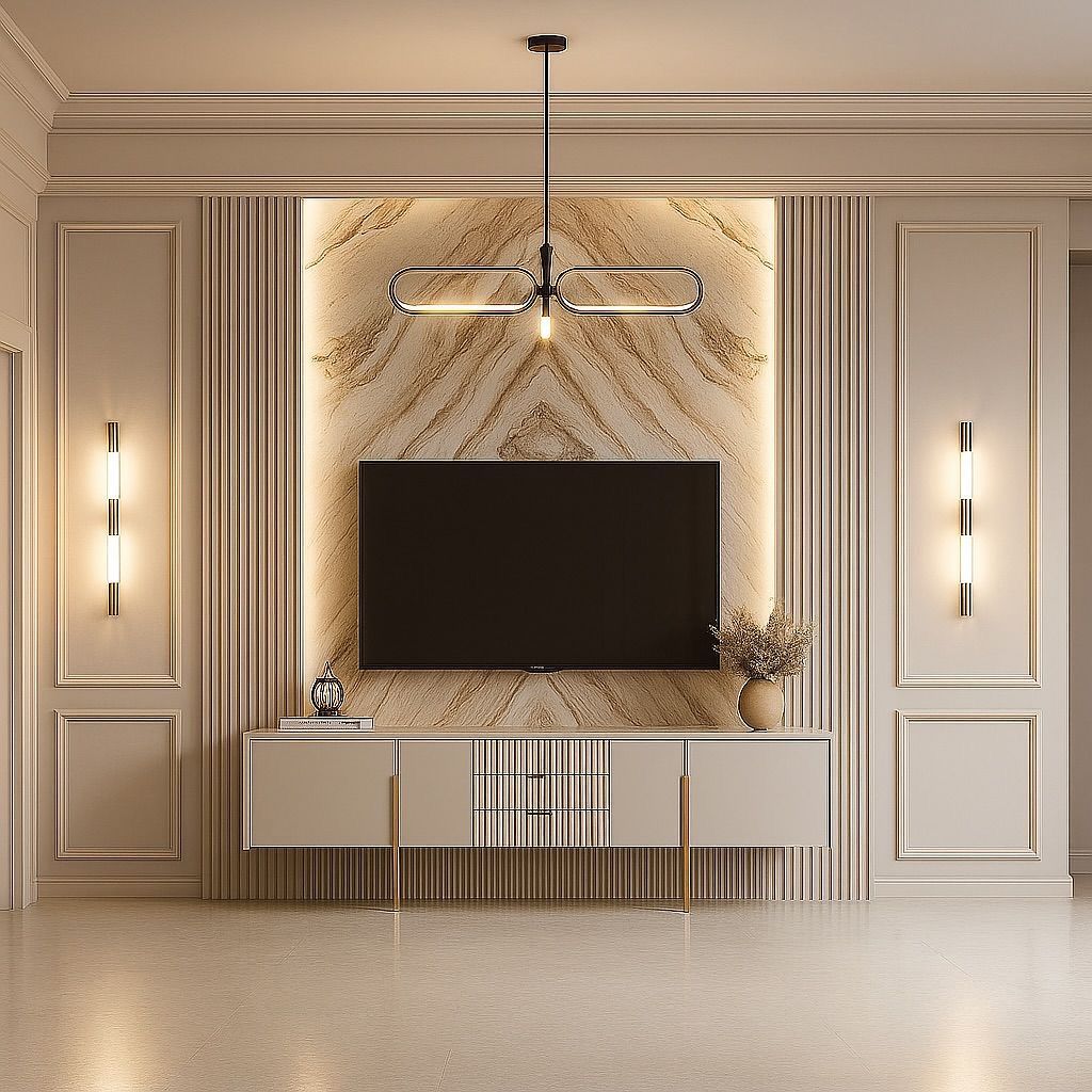 Scandinavian style living room with natural materials